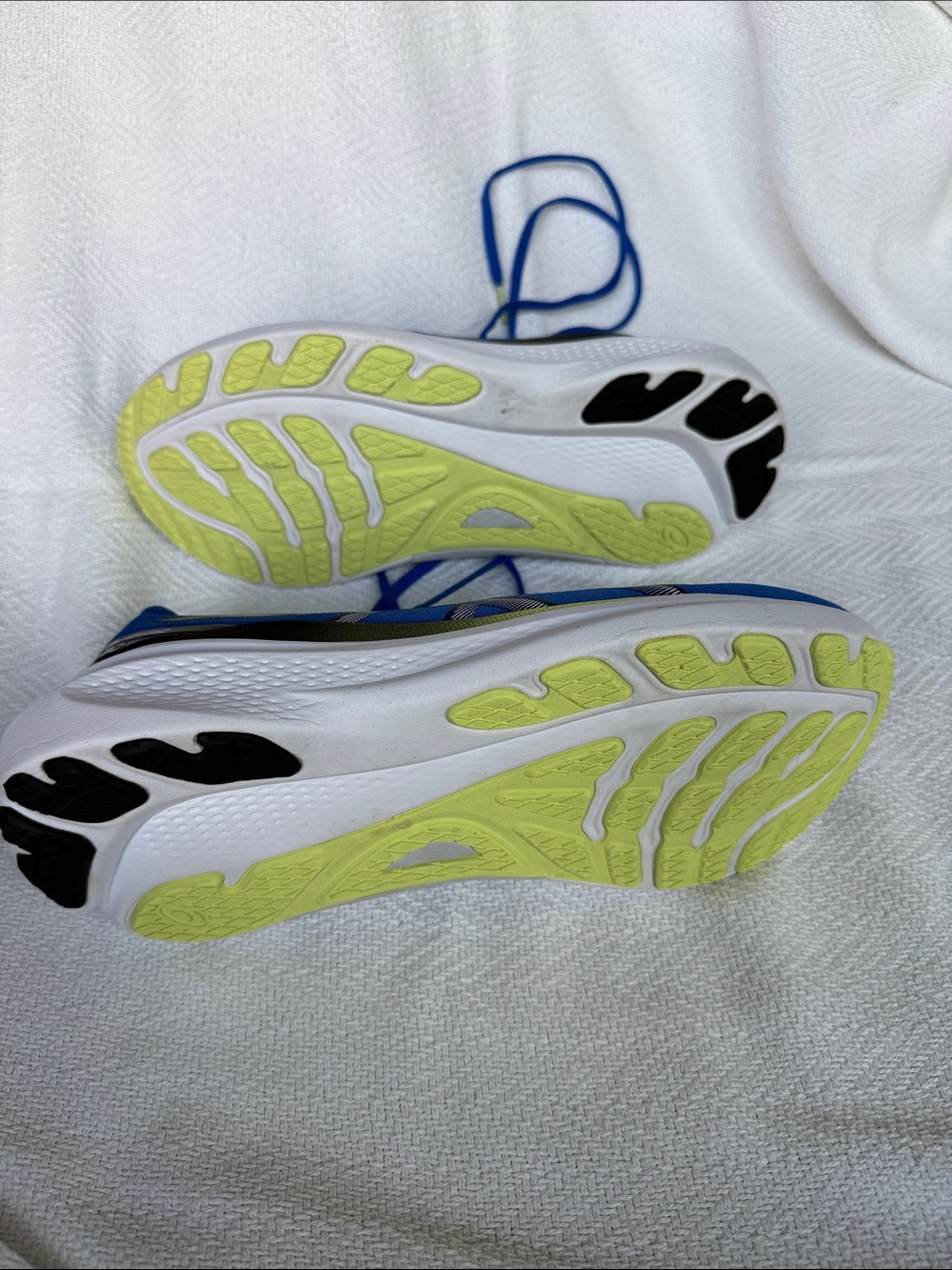 ASICS Blue Athletic Running Shoes with Lime Accents - Picture 7 of 10